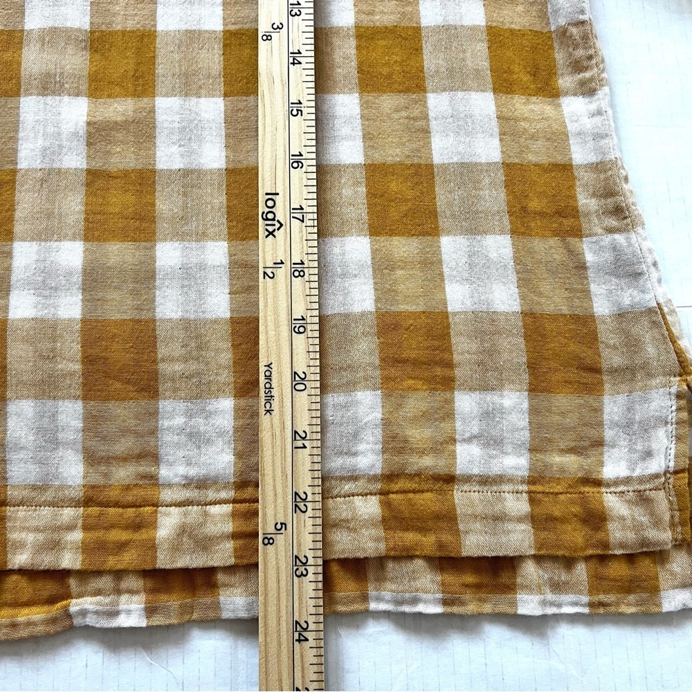 NWOT Pact Coastal Daily Organic Cotton Gingham Double Gauze V-Neck Top Yellow M - Picture 16 of 16